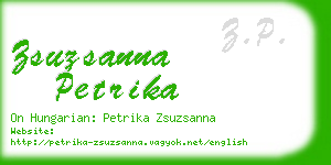 zsuzsanna petrika business card